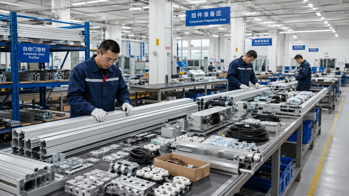 Automatic door component preparation process